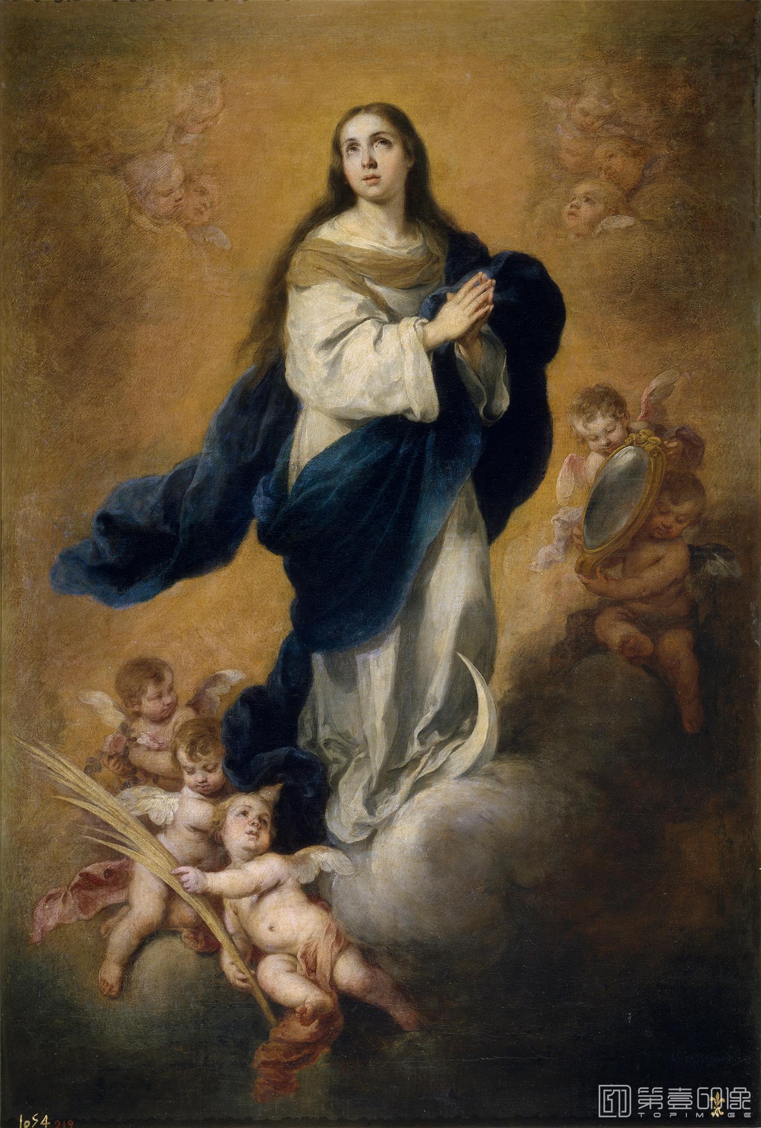 油画-西班牙普拉多美术馆油画藏画-Murillo, Bartolomé Esteban-La Inmaculada Concepción-96cm x 64cm-1947